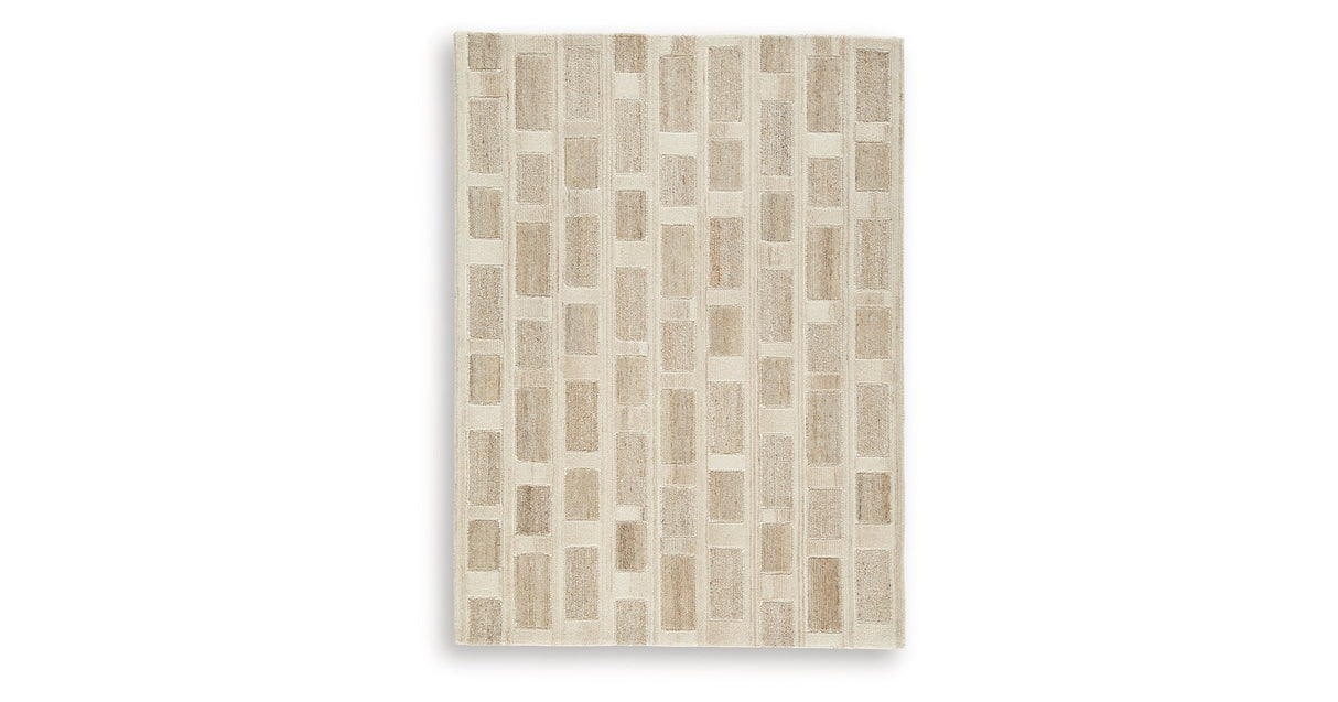 Lisgrove Tan/Brown/White Medium Rug by Ashley at Eve Furniture