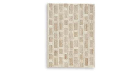 Lisgrove Tan/Brown/White Medium Rug by Ashley at Eve Furniture