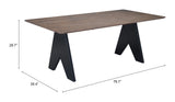 Lisse Espresso Rectangular Dining Table by Zuomod at Eve Furniture