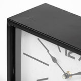 Lita Black Metal Rectangular Table Clock by Mercana at Eve Furniture