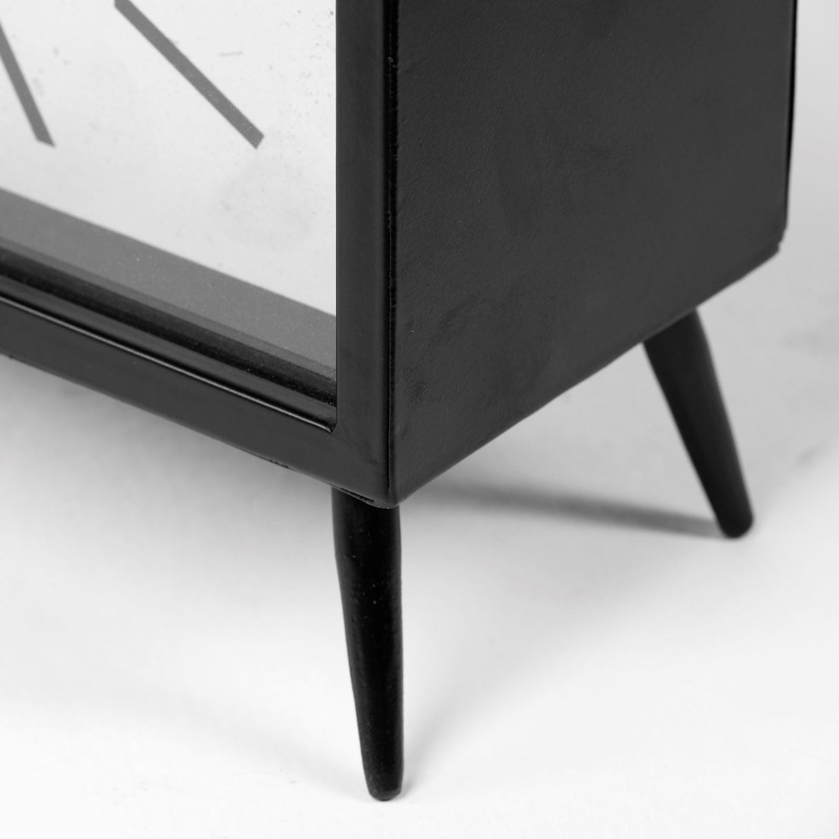 Lita Black Metal Rectangular Table Clock by Mercana at Eve Furniture
