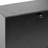 Lita Black Metal Rectangular Table Clock by Mercana at Eve Furniture