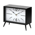 Lita Black Metal Rectangular Table Clock by Mercana at Eve Furniture
