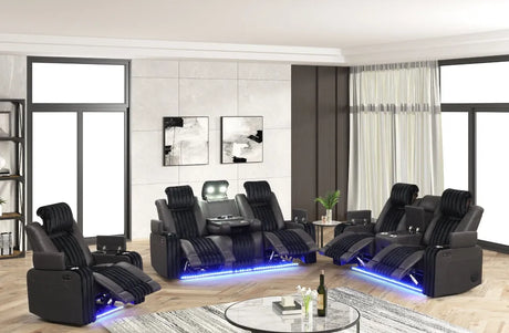 Lita Black Powe Reclining Living Room Set by New Era Innovations at Eve Furniture
