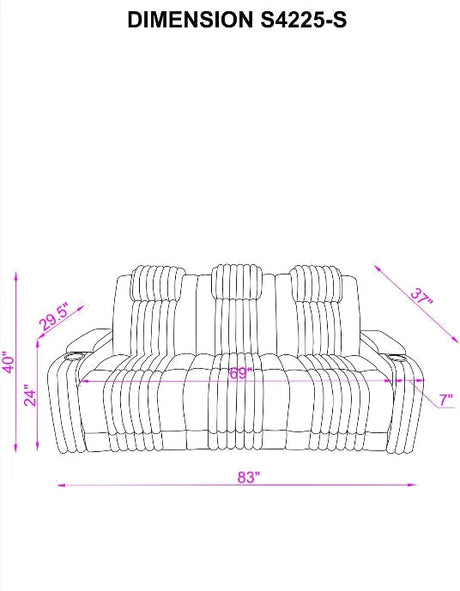 Lita Black Reclining Living Room Set by New Era Innovations at Eve Furniture
