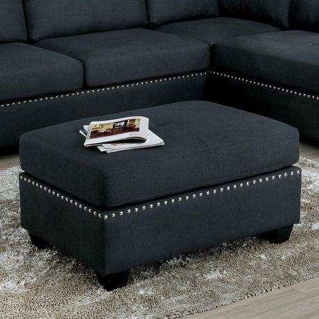 Lita Dark Gray Ottoman by Furniture of America at Eve Furniture