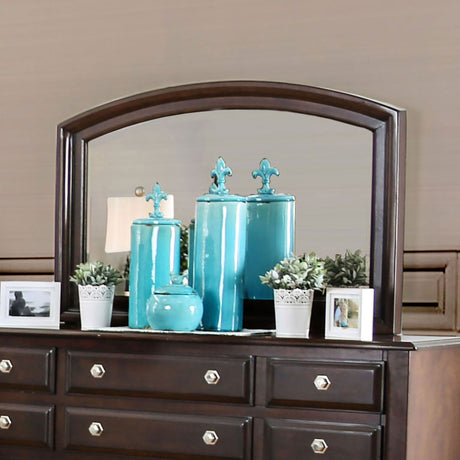 Litchville Brown Cherry Mirror by Furniture of America at Eve Furniture