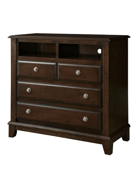 Litchville Brown Cherry Media Chest by Furniture of America at Eve Furniture