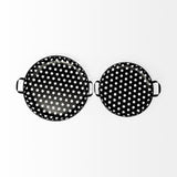 Lito (Set of 2) Black Woven Metal Round Serving Trays by Mercana at Eve Furniture