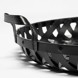 Lito (Set of 2) Black Woven Metal Round Serving Trays by Mercana at Eve Furniture