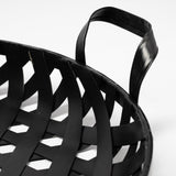 Lito (Set of 2) Black Woven Metal Round Serving Trays by Mercana at Eve Furniture