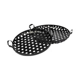 Lito (Set of 2) Black Woven Metal Round Serving Trays by Mercana at Eve Furniture