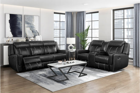 Littleton Black Double Reclining Living Room Set by Homelegance at Eve Furniture