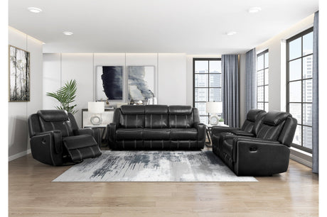 Littleton Black Double Reclining Living Room Set by Homelegance at Eve Furniture