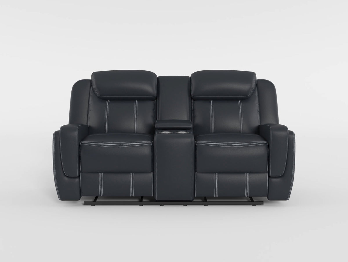 Littleton Blue 2-Piece Double Reclining Set by Homelegance at Eve Furniture