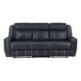 Littleton Blue 2-Piece Double Reclining Set by Homelegance at Eve Furniture