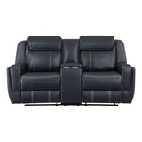 Littleton Blue 2-Piece Double Reclining Set by Homelegance at Eve Furniture