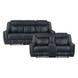 Littleton Blue 2-Piece Double Reclining Set by Homelegance at Eve Furniture