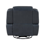 Littleton Blue Swivel Glider Reclining Chair by Homelegance at Eve Furniture