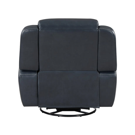 Littleton Blue Swivel Glider Reclining Chair by Homelegance at Eve Furniture