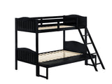 Littleton Black Twin/Full Bunk Bed with Ladder