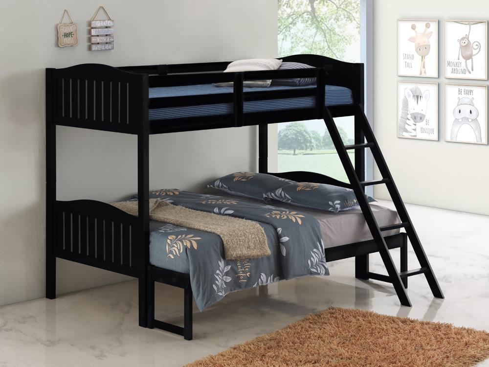 Littleton Black Twin/Full Bunk Bed with Ladder