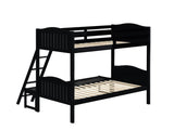 Littleton Black Twin/Full Bunk Bed with Ladder