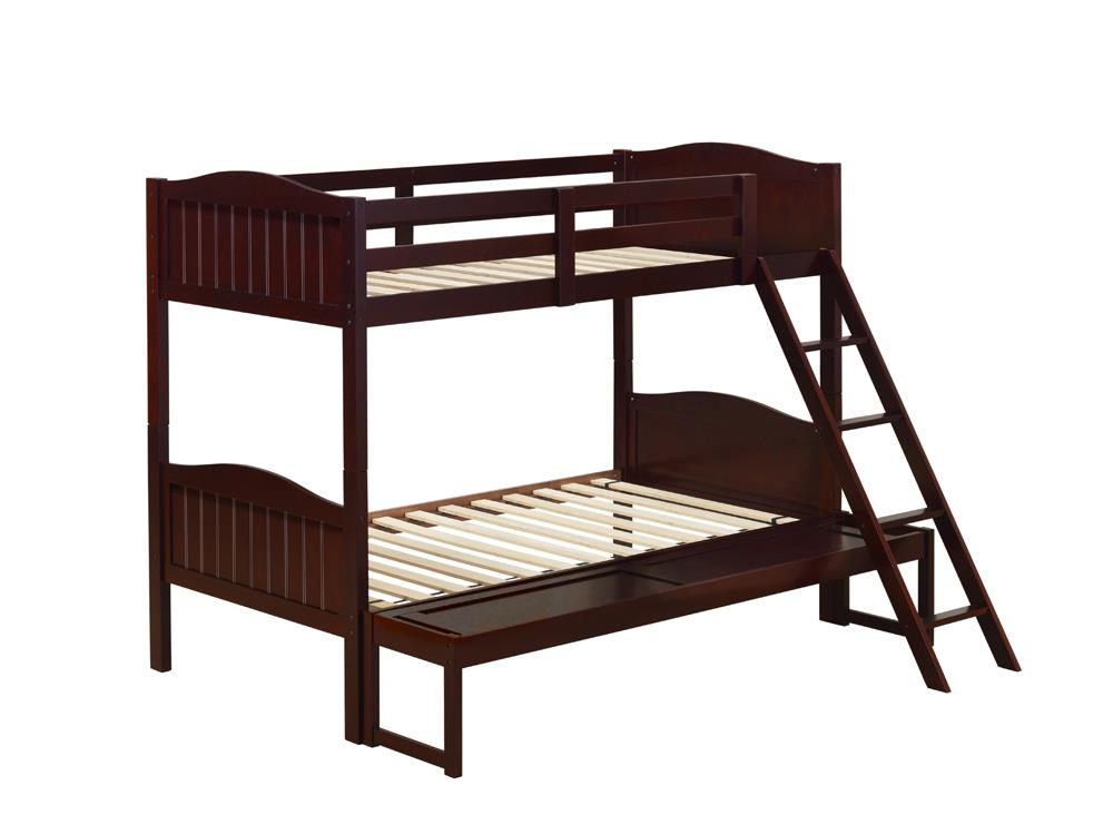 Littleton Espresso Twin/Full Bunk Bed with Ladder