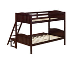 Littleton Espresso Twin/Full Bunk Bed with Ladder