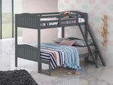 Littleton Gray Twin/Full Bunk Bed with Ladder