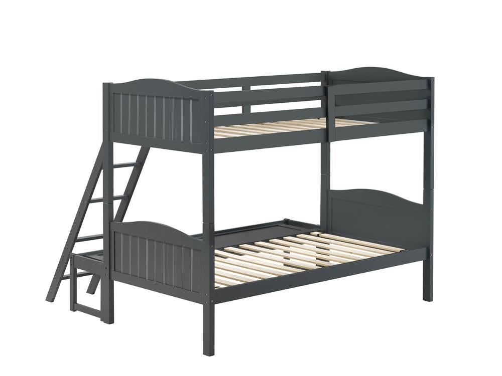 Littleton Gray Twin/Full Bunk Bed with Ladder