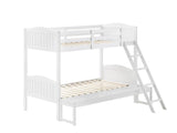 Littleton White Twin/Full Bunk Bed with Ladder