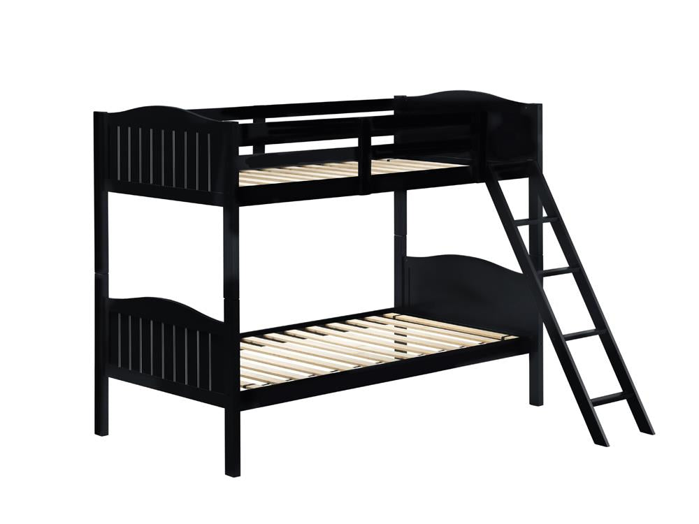 Littleton Black Twin/Twin Bunk Bed with Ladder