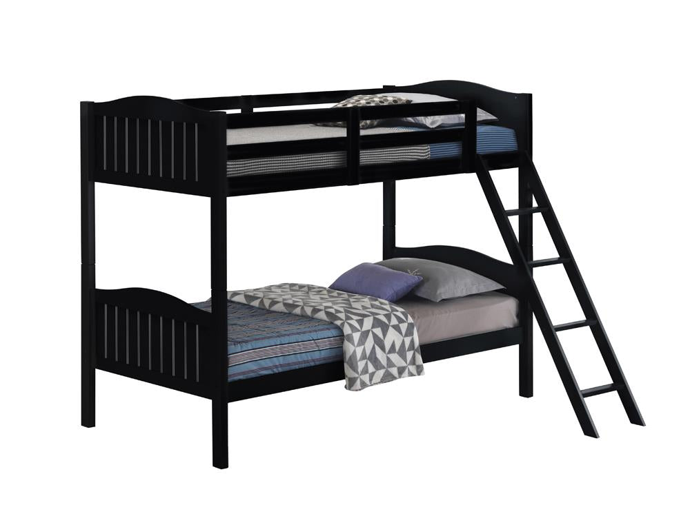 Littleton Black Twin/Twin Bunk Bed with Ladder