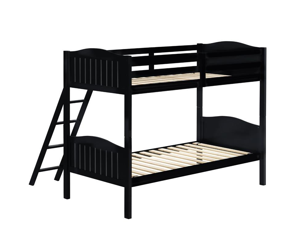 Littleton Black Twin/Twin Bunk Bed with Ladder