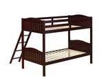 Littleton Espresso Twin/Twin Bunk Bed with Ladder