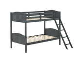 Littleton Gray Twin/Twin Bunk Bed with Ladder