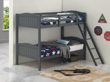 Littleton Gray Twin/Twin Bunk Bed with Ladder