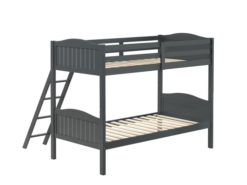 Littleton Gray Twin/Twin Bunk Bed with Ladder