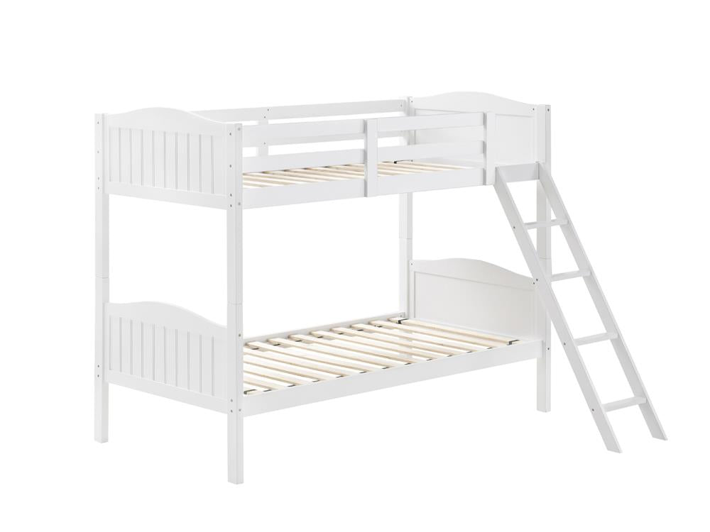 Littleton White Twin/Twin Bunk Bed with Ladder