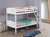 Littleton White Twin/Twin Bunk Bed with Ladder