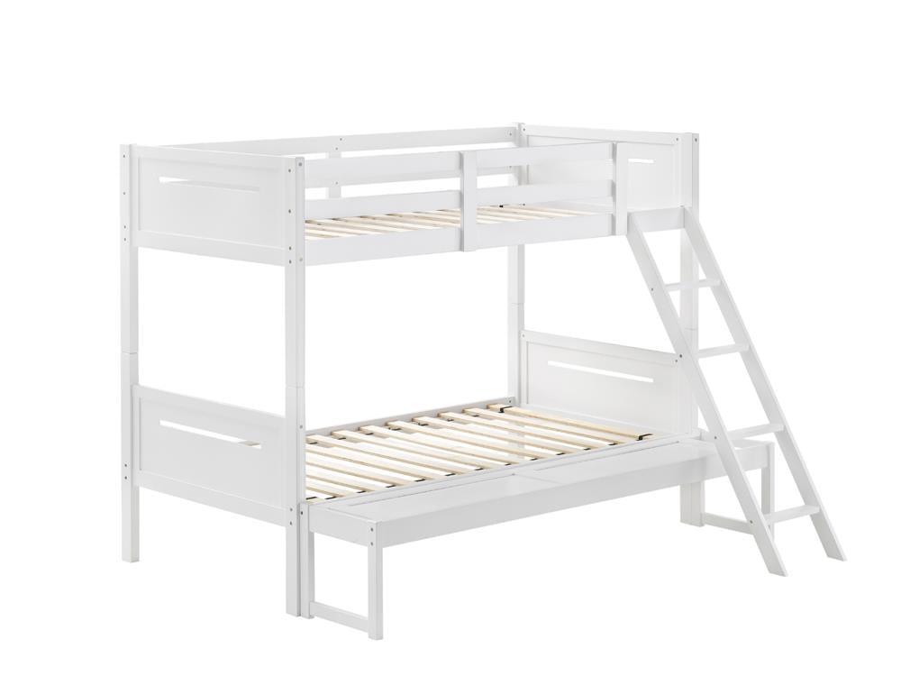 Littleton White Twin/Full Bunk Bed by Coaster at Eve Furniture