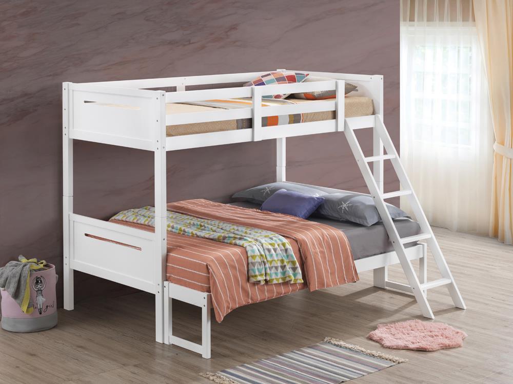 Littleton White Twin/Full Bunk Bed by Coaster at Eve Furniture