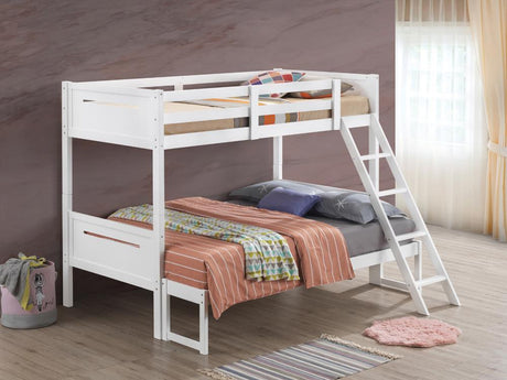 Littleton White Twin/Full Bunk Bed by Coaster at Eve Furniture