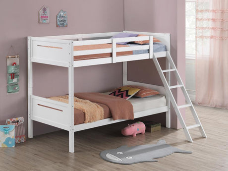 Littleton White Twin/Twin Bunk Bed by Coaster at Eve Furniture