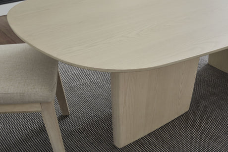 Liv Ash Wood Oval Dining Table in White Sand by Modus Furniture at Eve Furniture
