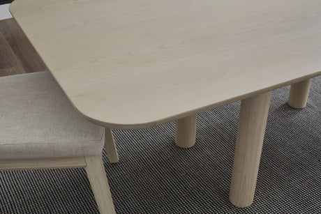 Liv Ash Wood Rectangular Dining Table in White Sand by Modus Furniture at Eve Furniture