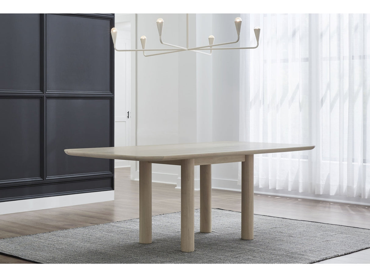 Liv Ash Wood Rectangular Dining Table in White Sand by Modus Furniture at Eve Furniture