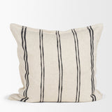 Liv 22x22 Cream w/ Black Stripes Decorative Pillow Cover by Mercana at Eve Furniture