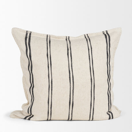 Liv 22x22 Cream w/ Black Stripes Decorative Pillow Cover by Mercana at Eve Furniture